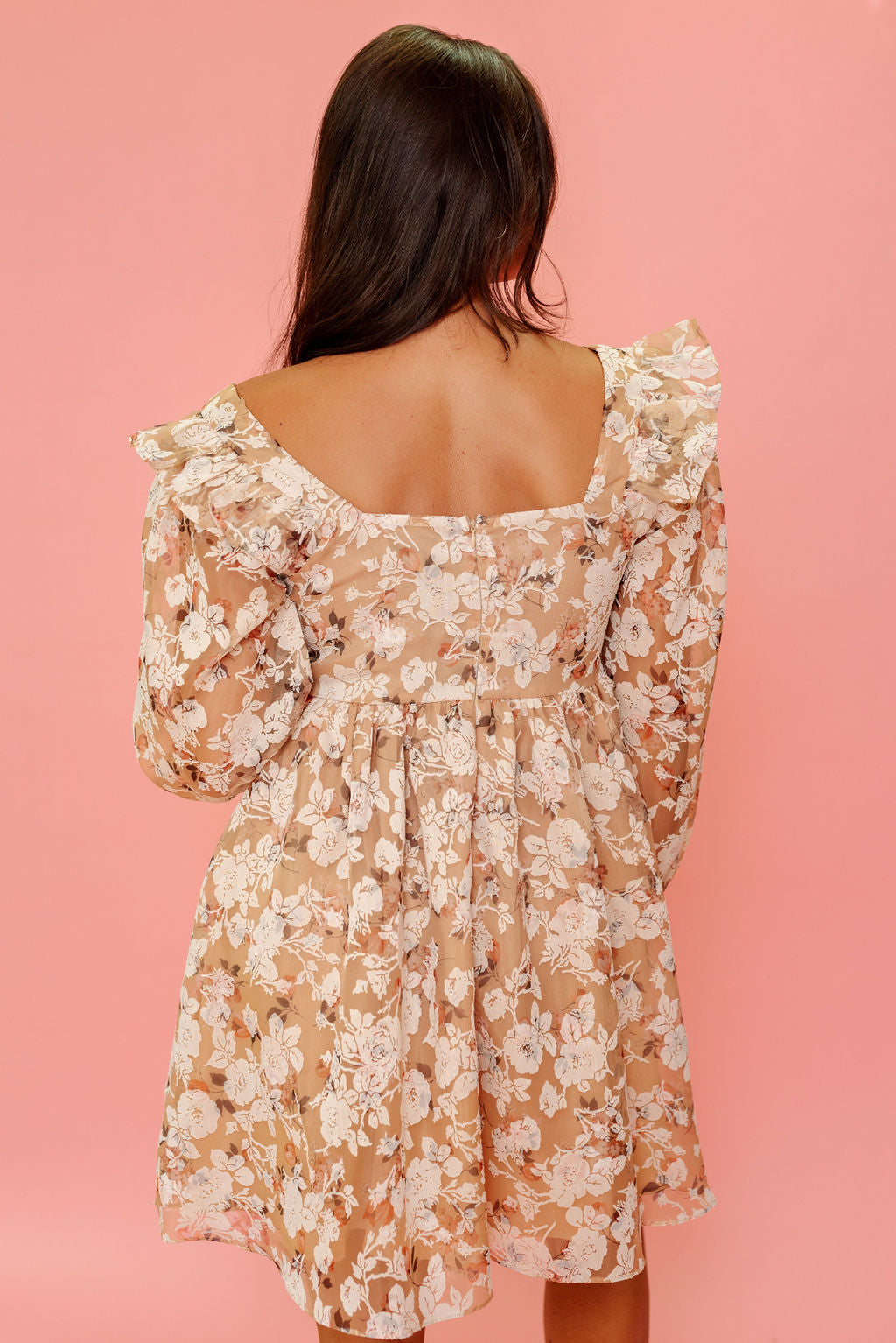 en saison puff sleeve mini dress EN SAISON Milana Puff-Sleeve Floral Cotton Mini Dress