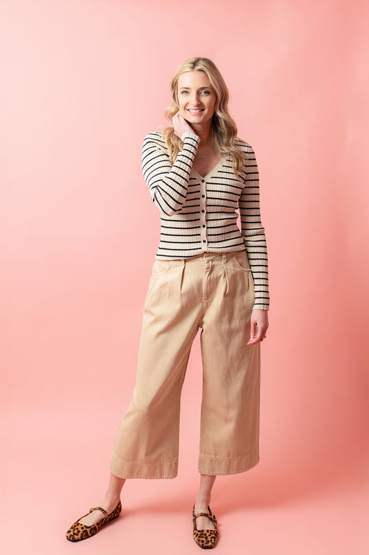 Loose Fit Denim Pants in Ecru