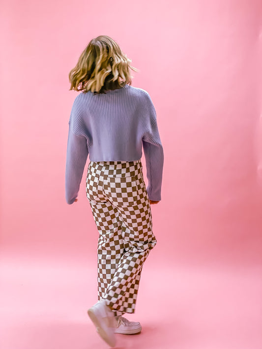 Demi Checkered Pants in Cinnamon
