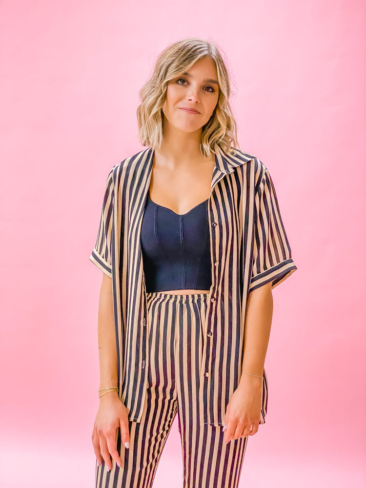Bias Stripe Buttondown Shirt