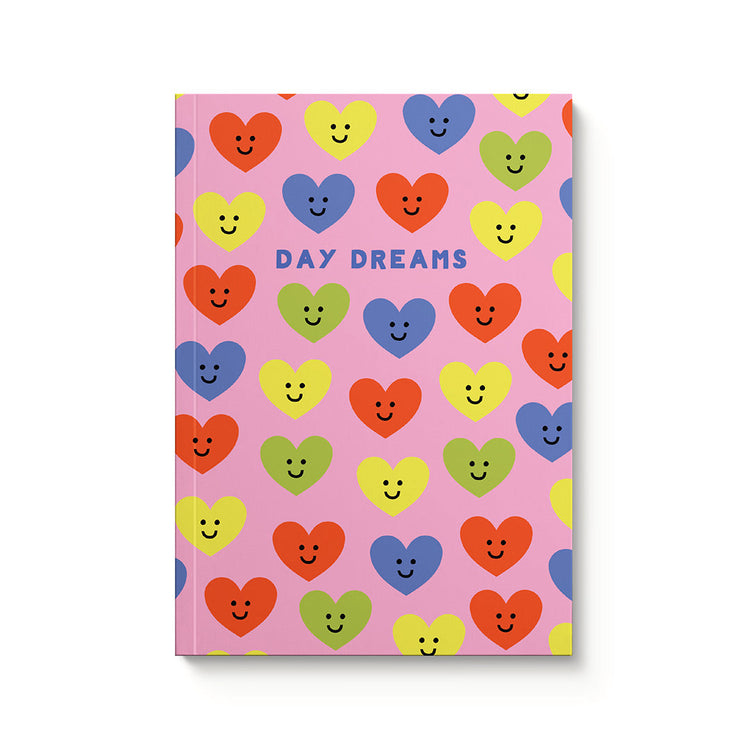 Day Dreams Hearts Paperback Notebook