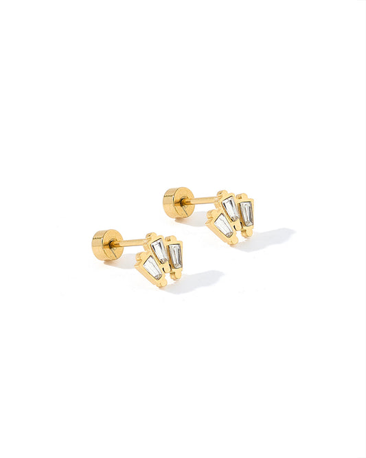 Demi Gold Screwback Stud Earrings  Demi Gold