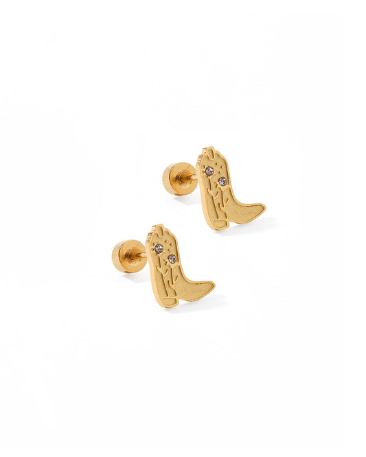 Daisy Cowgirl Boot Screwback Stud Earrings