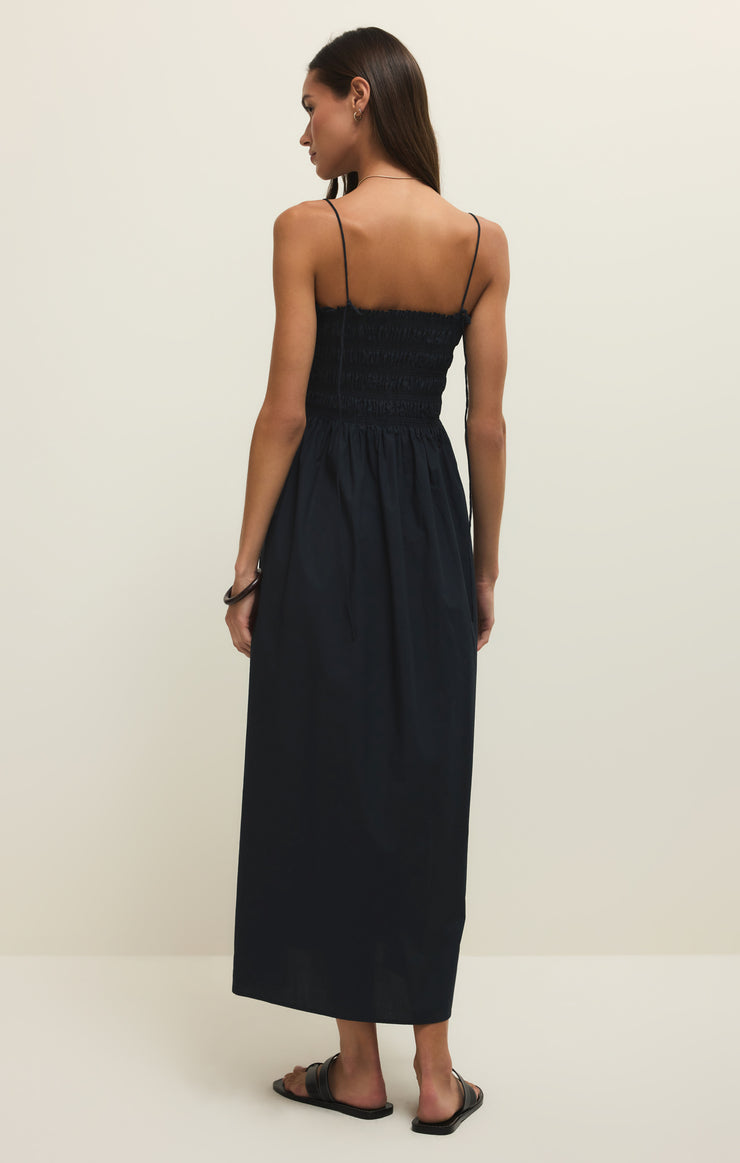 Z Supply Cornelia Poplin Maxi Dress in Black