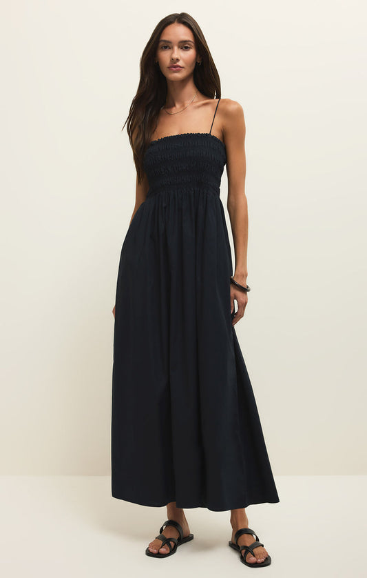 Z Supply Cornelia Poplin Maxi Dress in Black