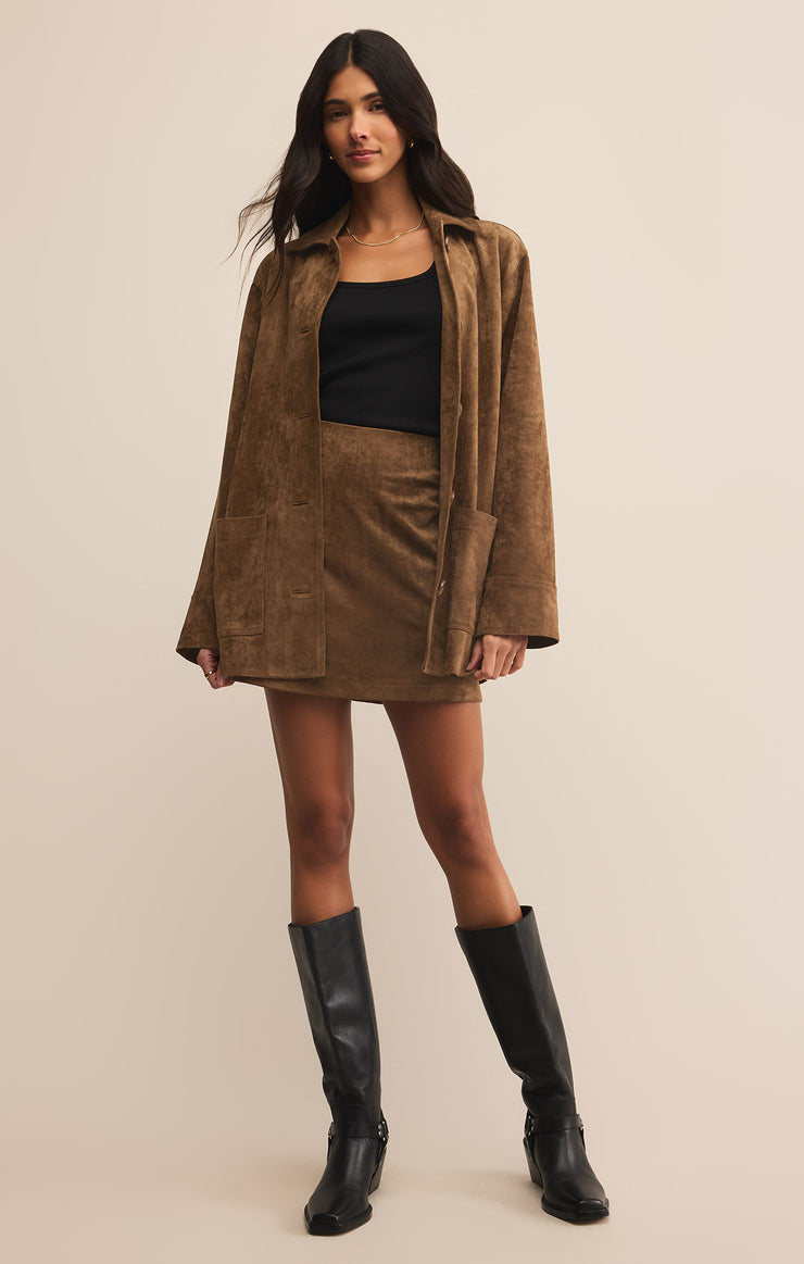 Z Supply Ciera Suede Mini Skirt Coconut
