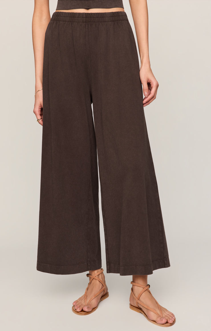 Z Supply Scout Jersey Crop Flare Pant in Dark Chocolate