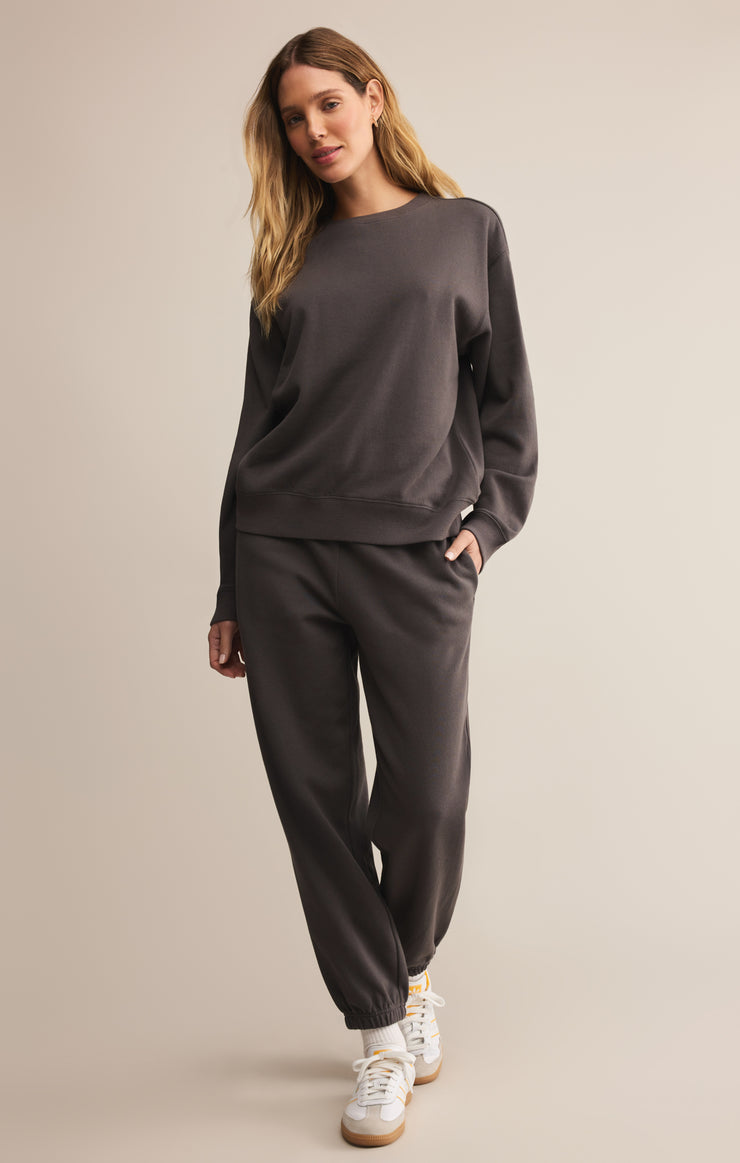 Z Supply Classic Boyfriend Jogger in Washed Black