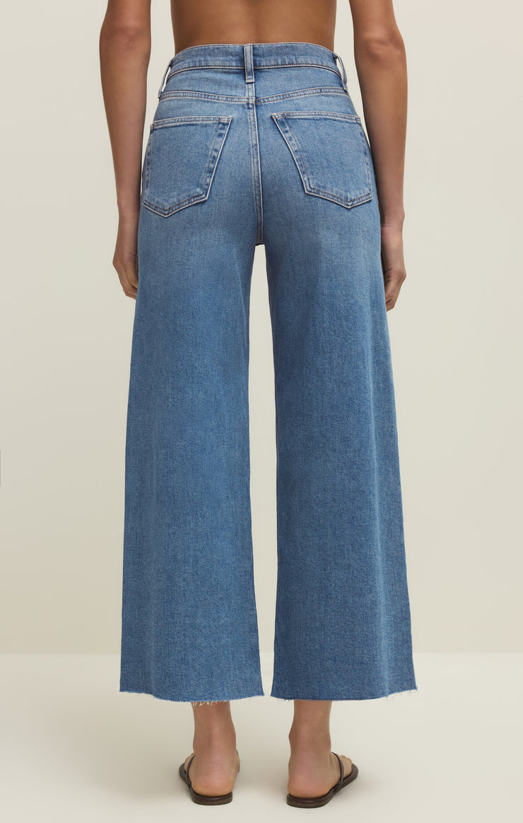 Z Supply Nova Crop High Rise Wide Leg in Fresca