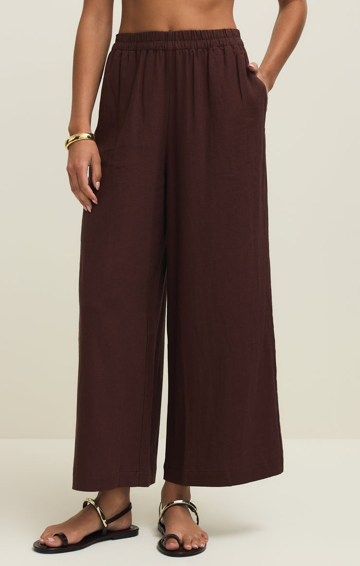 Z Supply Sloane Linen Pants in Chocolate Cherry