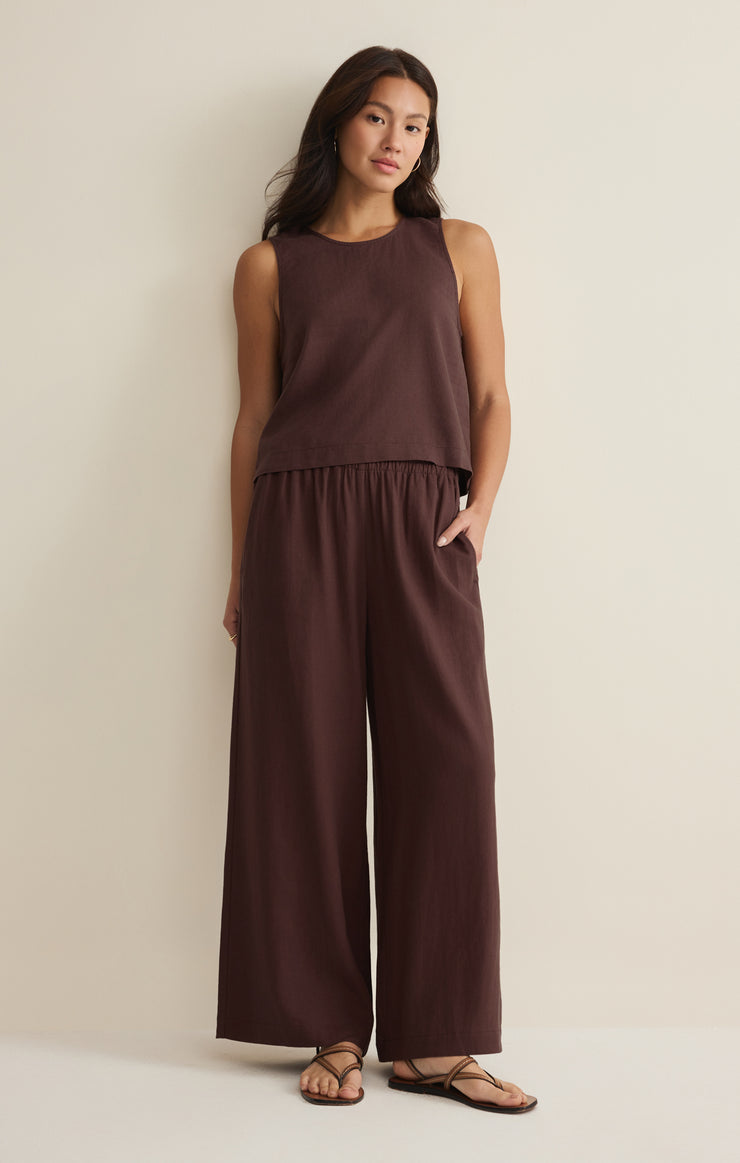 Z Supply Sloane Linen Pants in Chocolate Cherry
