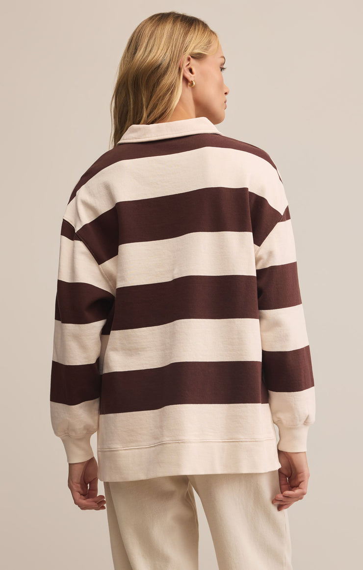 Z Supply Rugby Brushed Fleece Henley in Sandalwood