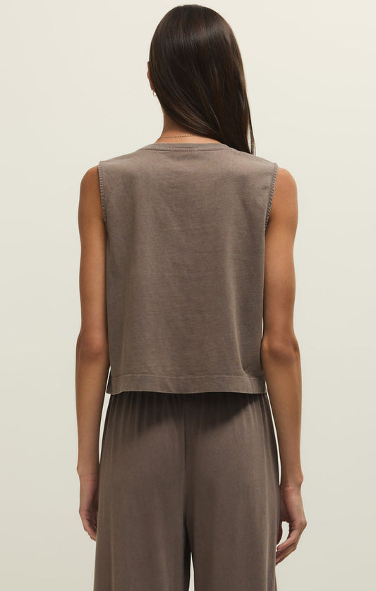 Z Supply Sloane Jersey Cotton Tank in Perfectly Taupe