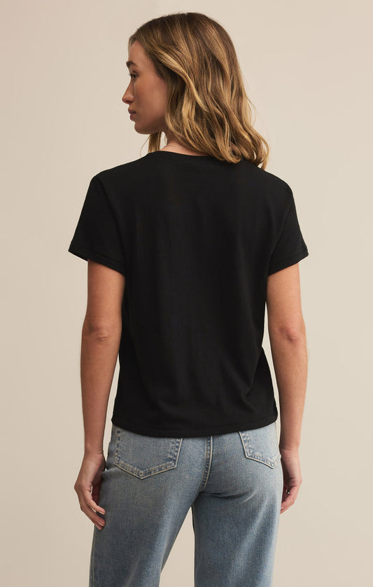 Z Supply Tourist Knit Jersey Tee in Black