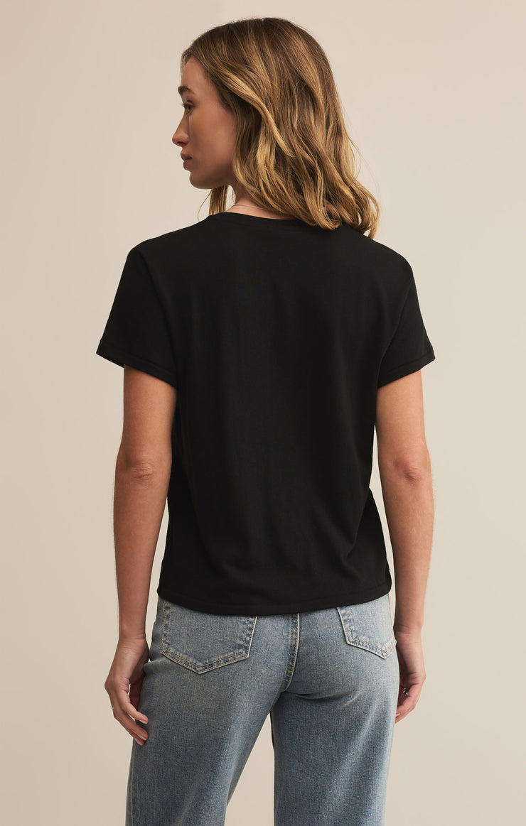 Z Supply Tourist Knit Jersey Tee in Black