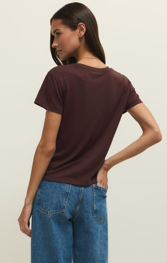 Z Supply Tourist Knit Tee in Chocolate Cherry