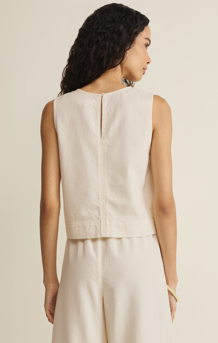 Z Supply Sun Seeker Twill Cropped Tank in Cloud
