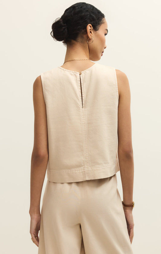 Z Supply Sun Seeker Cropped Tank in Parchment