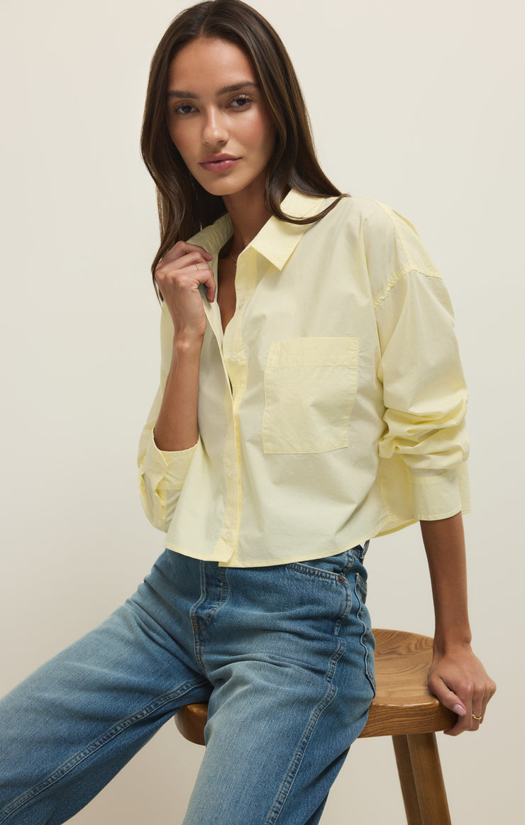 Z Supply Lisette Poplin Top in Pineapple