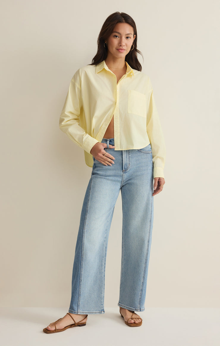 Z Supply Lisette Poplin Top in Pineapple