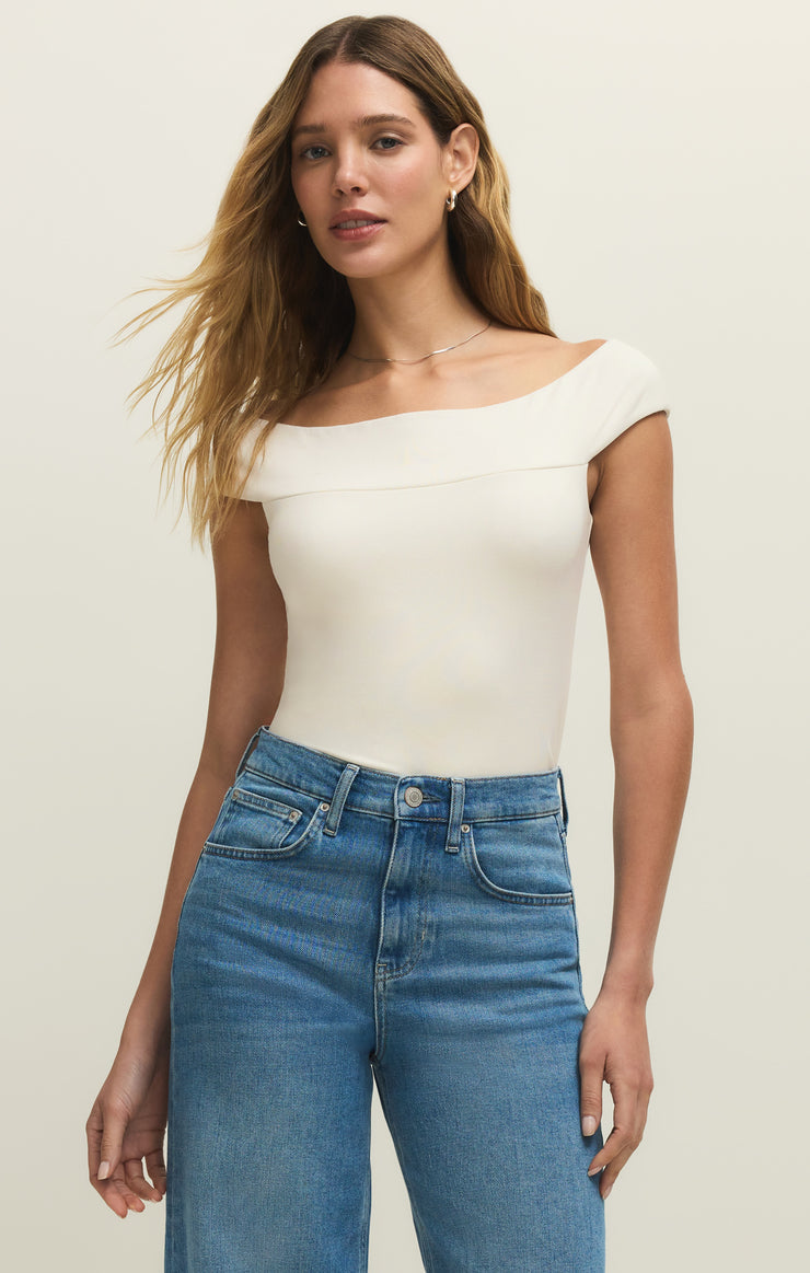 Z Supply Second Skin Off the Shoulder Top in Cloud