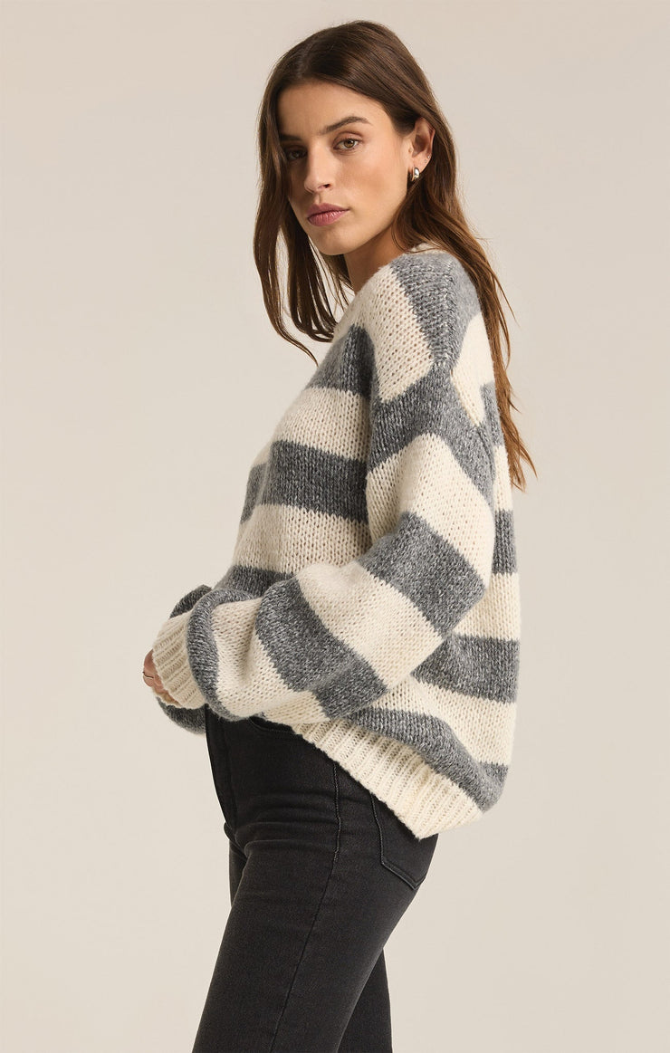 Z Supply Anders Stripe Crew Neck Sweater