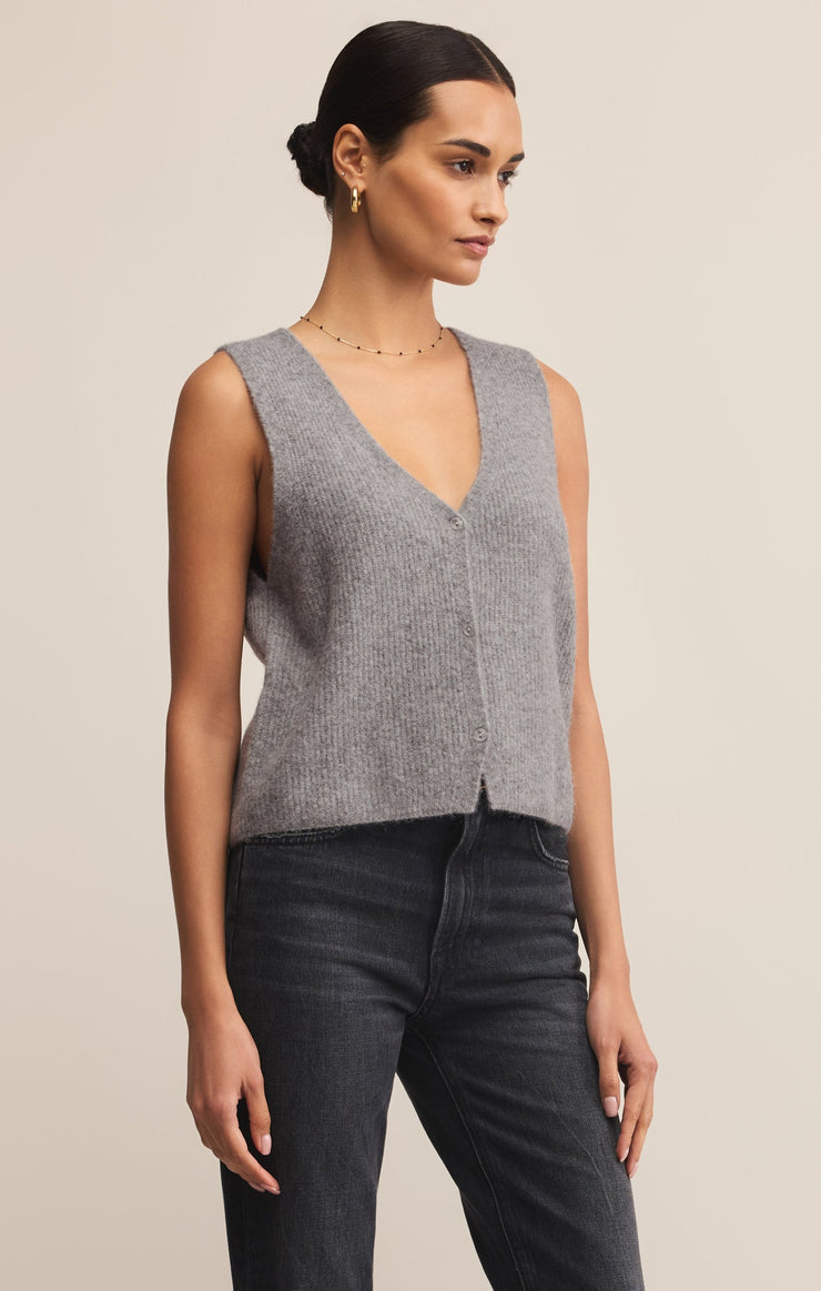 Z Supply Bryce Sweater Vest in Heather Grey