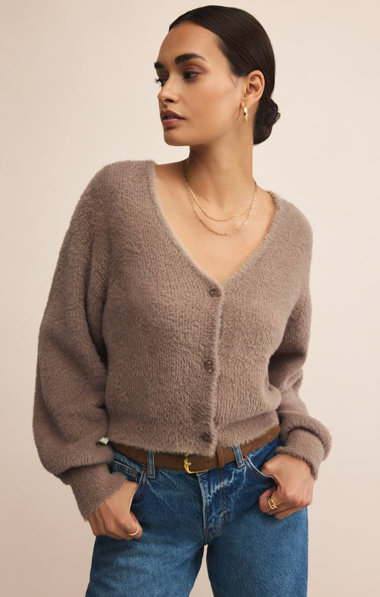 Z Supply Sadira Fluffy Crop Cardigan in Moonlight