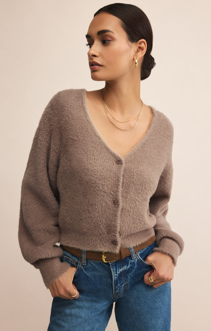 Z Supply Sadira Fluffy Crop Cardigan in Moonlight