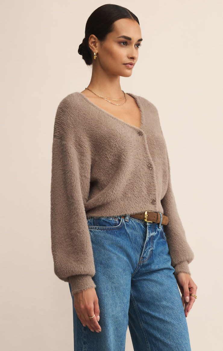 Z Supply Sadira Fluffy Crop Cardigan in Moonlight
