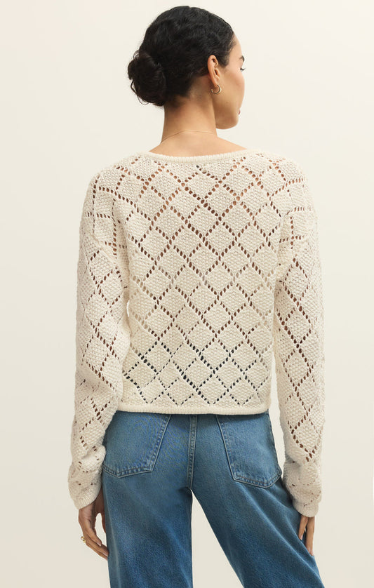 Z Supply Hullen Diamond Crochet Sweater