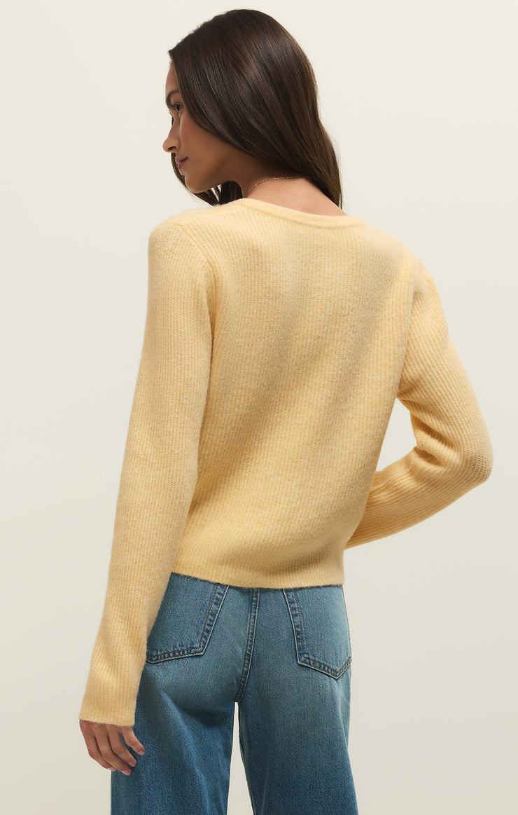 Z Supply Medina Cozy Ribbed Cardigan in Butter
