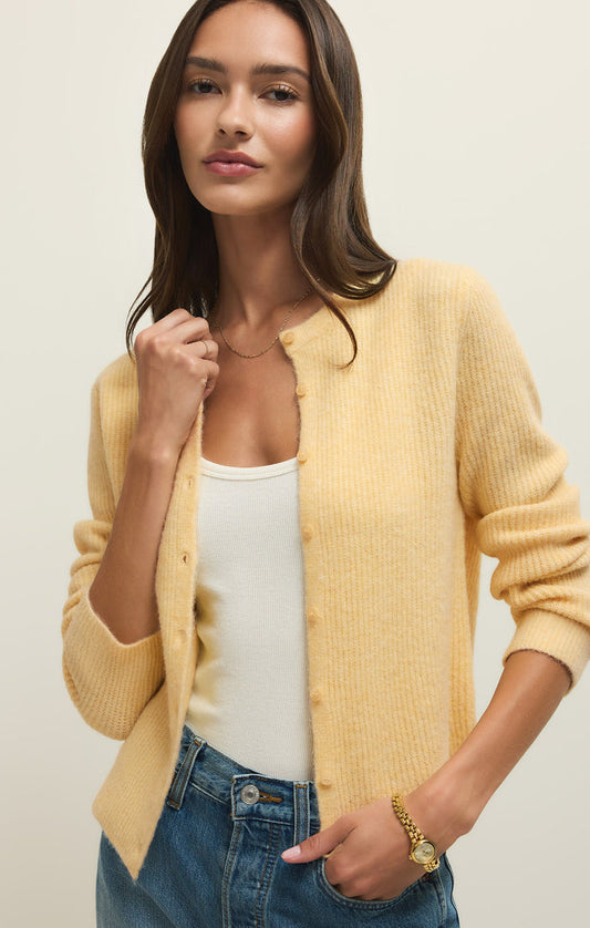 Z Supply Medina Cozy Ribbed Cardigan in Butter