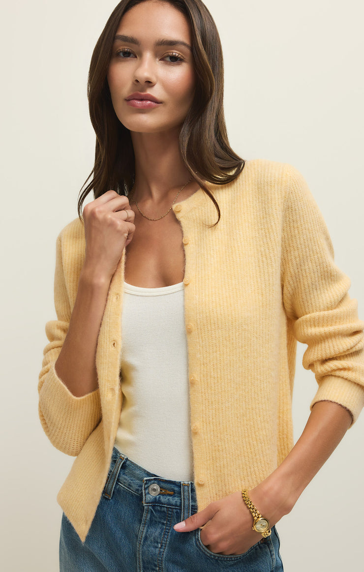 Z Supply Medina Cozy Ribbed Cardigan in Butter