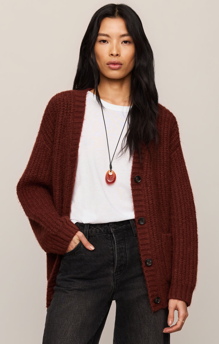 Z Supply Oversized Whitmore Cardigan in Velvet Rouge