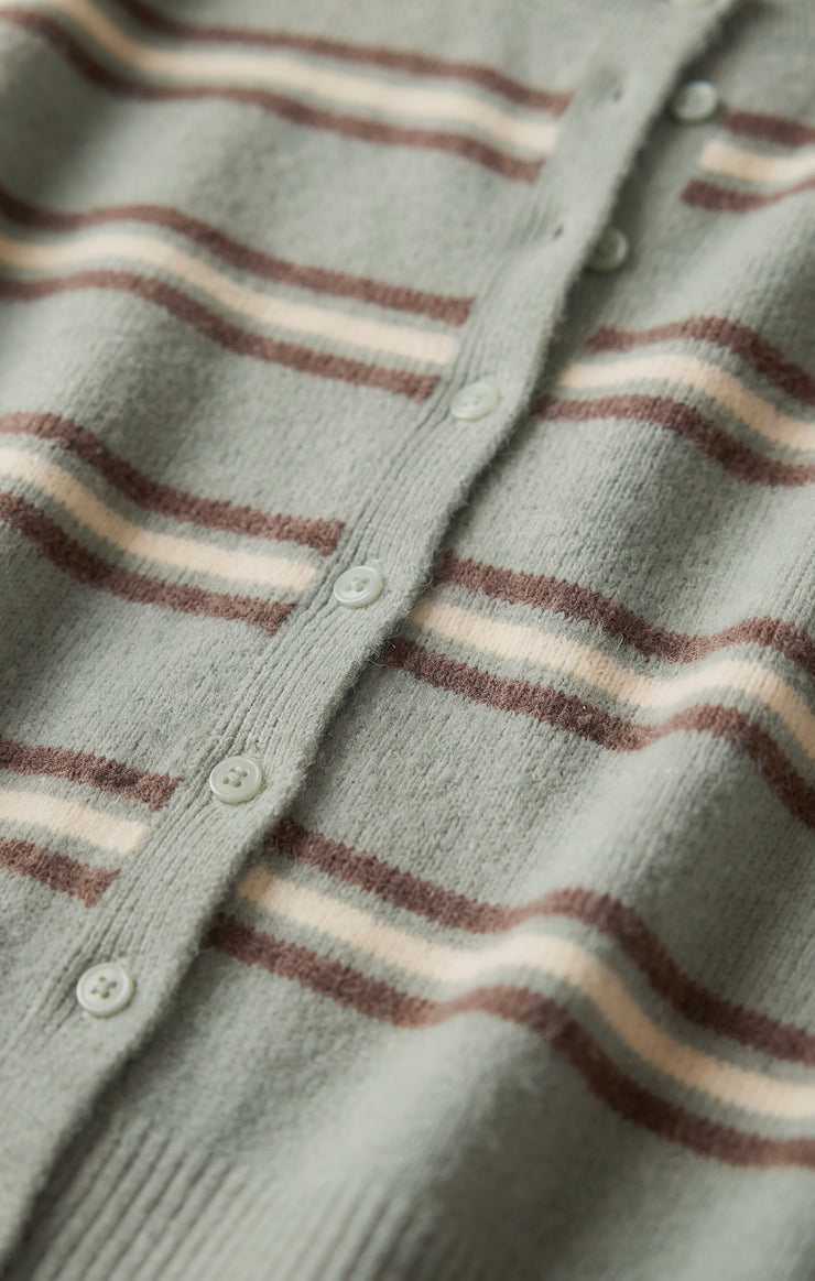Z Supply Medina Stripe Cardigan Aqua Cloud