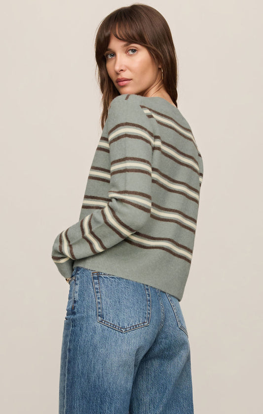Z Supply Medina Stripe Cardigan Aqua Cloud
