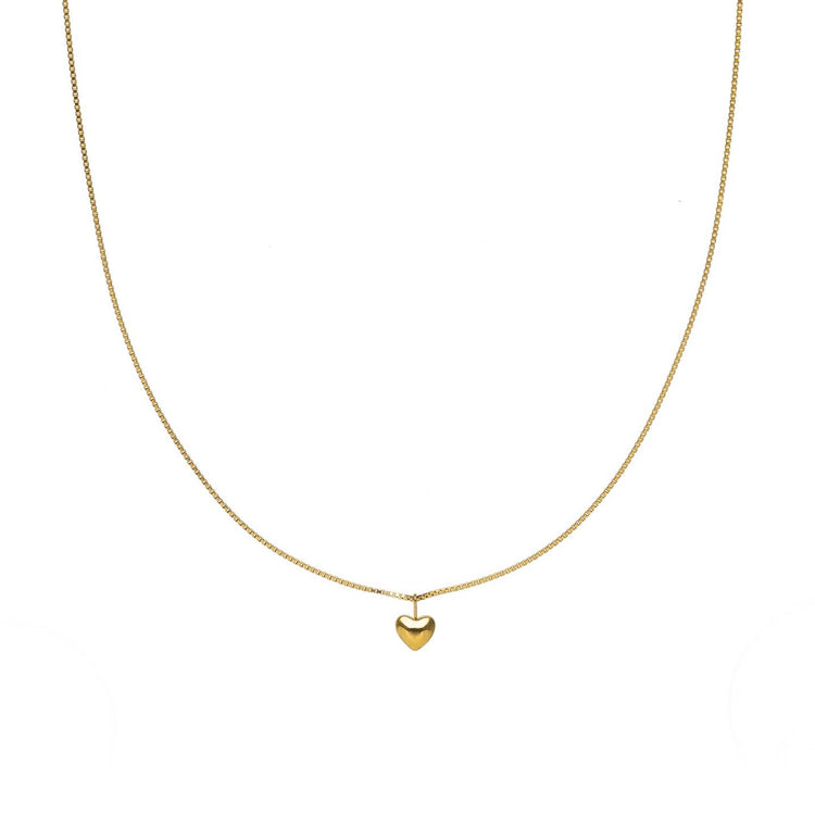 Waterproof Dainty Gold Heart Necklace
