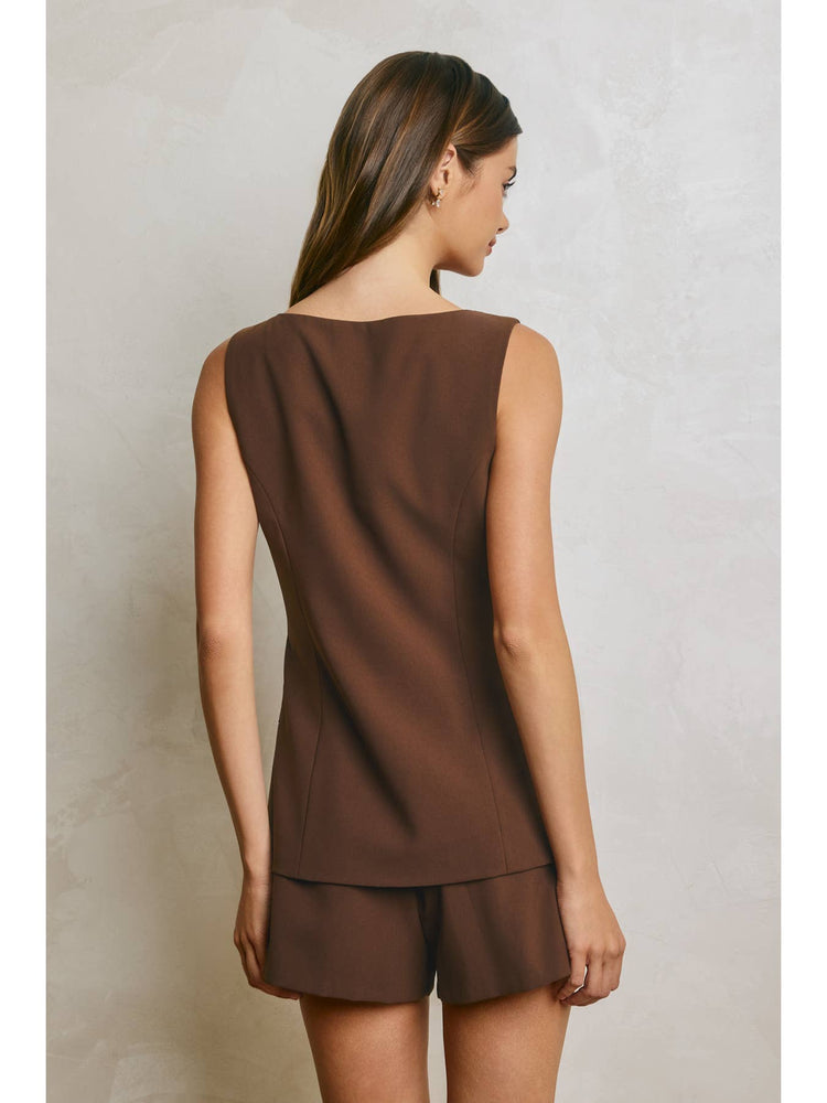 Square Neck Vest Suit Romper