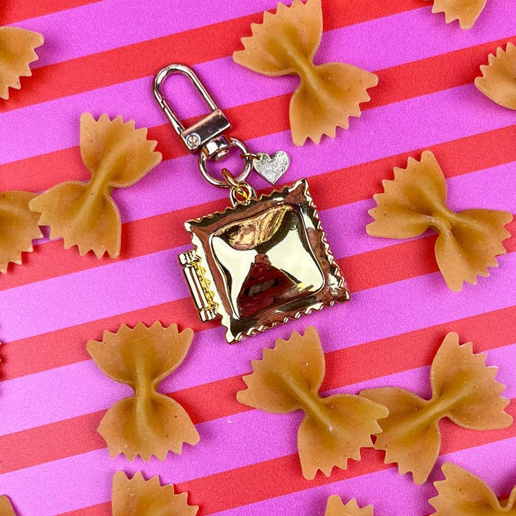 Ravioli Locket Keychain