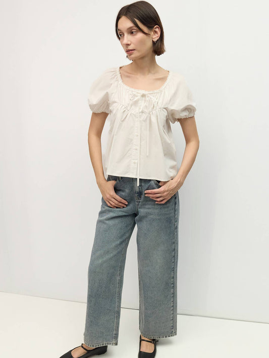Leanna Cotton Babydoll Blouse