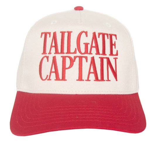 Tailgate Captain Embroidered Hat in Red/Tan