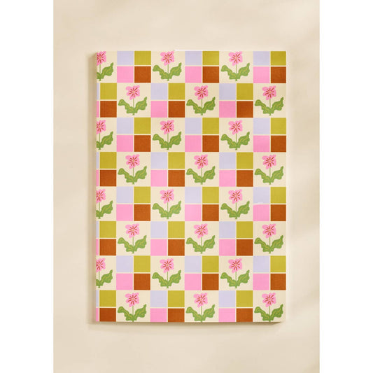 Pixel Bloom Checkered Dot Grid Notebook