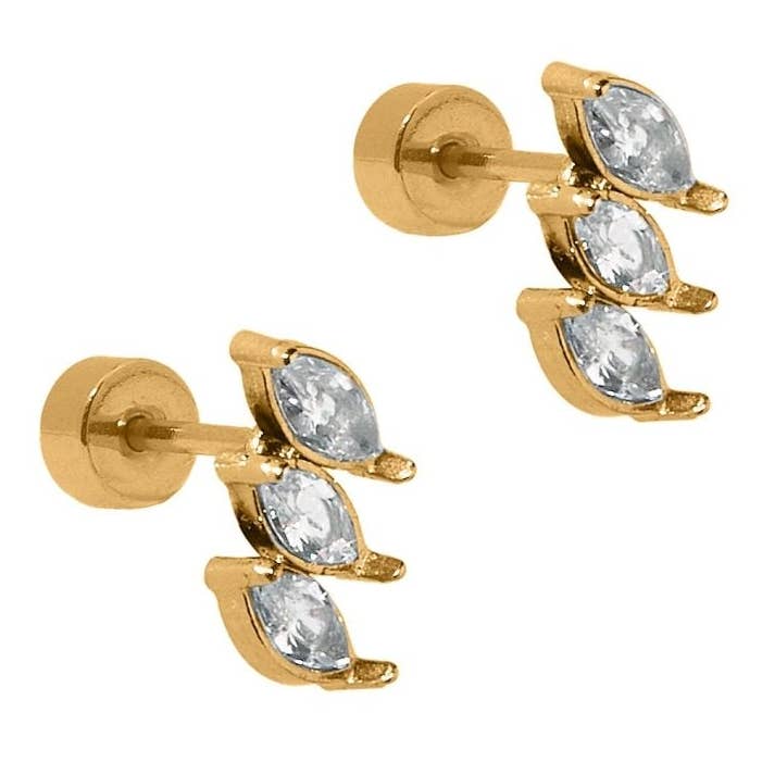 Sierra CZ Screwback Stud Earrings