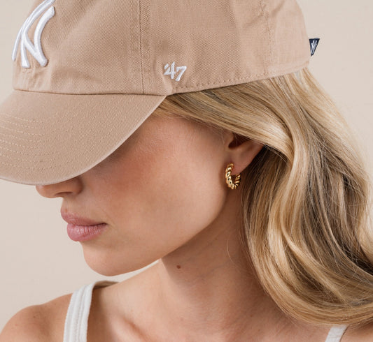 Jaxkelly Small Channel Gold Hoop Earrings