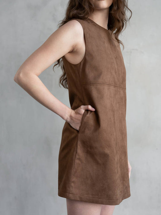 Brown Suede Mini Dress