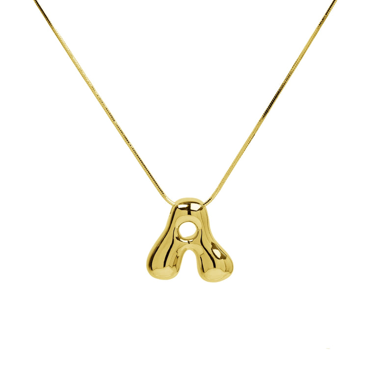 Initial Waterdrop 18K Gold Necklace