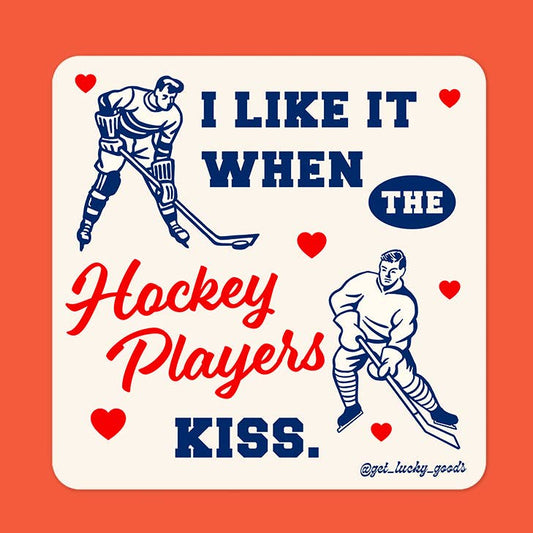 Hockey Players Kiss Sticker