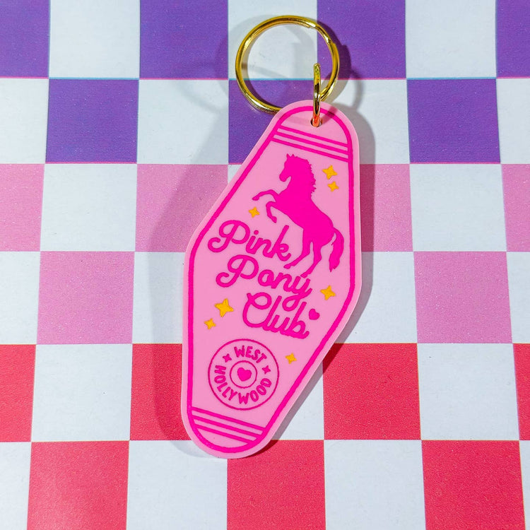 Pink Pony Club - Laser Engraved and Hand Painted Keychain