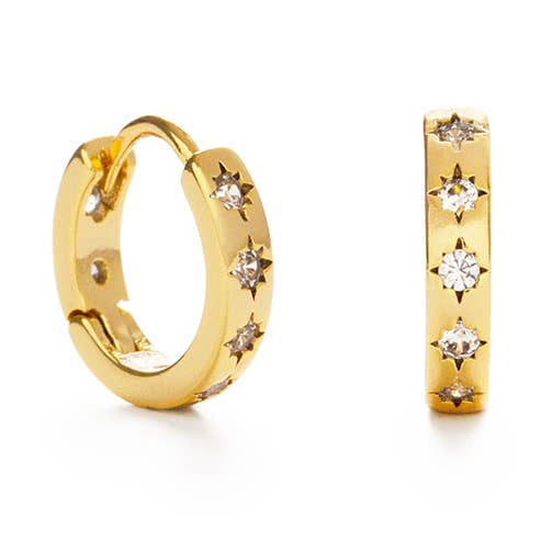 10mm Huggie Hoops with Starburst